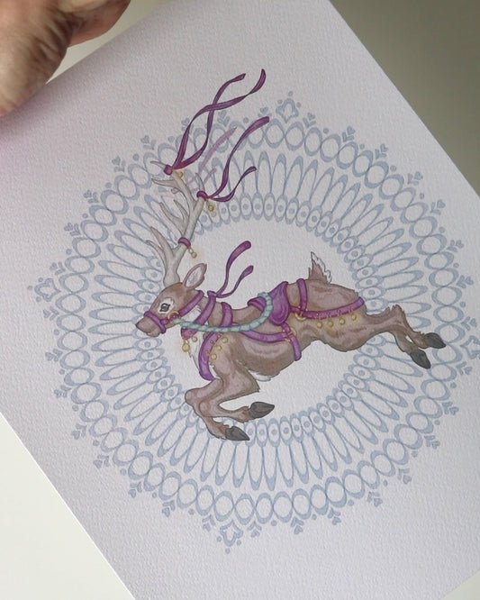 Christmas Reindeer 8x10 Archival Print