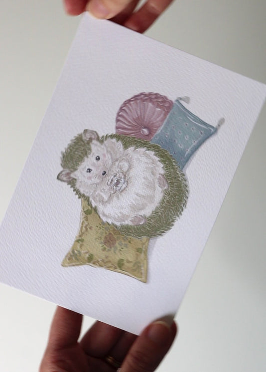 Cozy Hedgehog 5x7 Archival Print